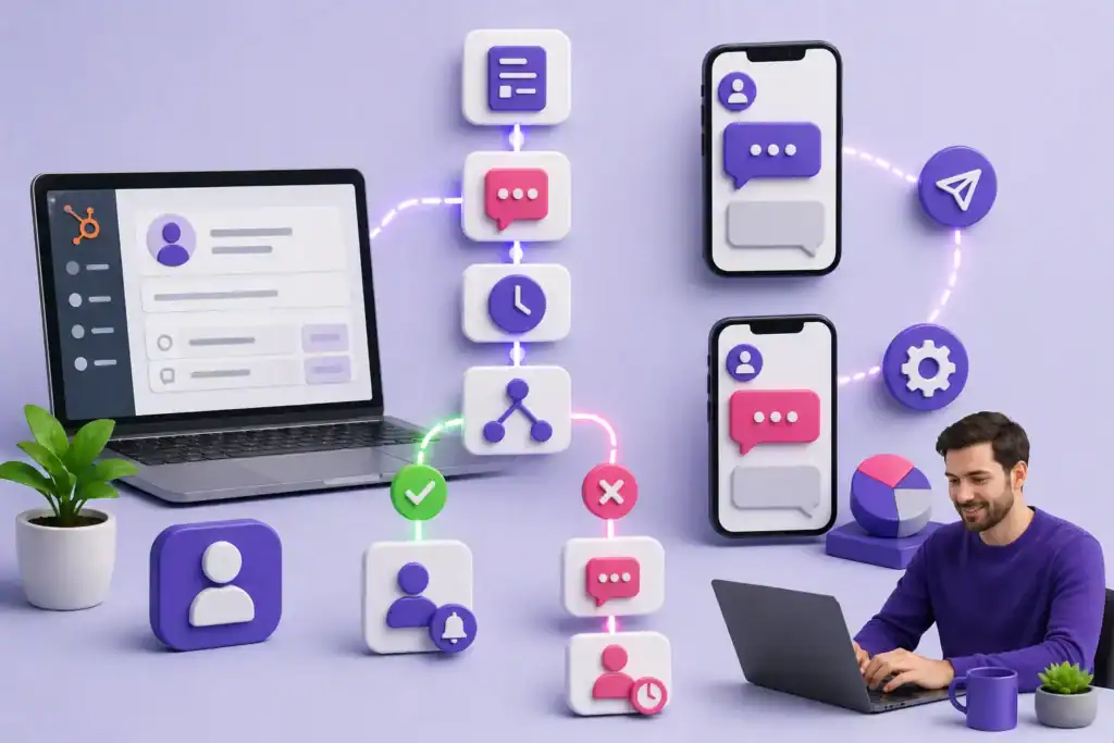 sms marketing automation works in hubspot